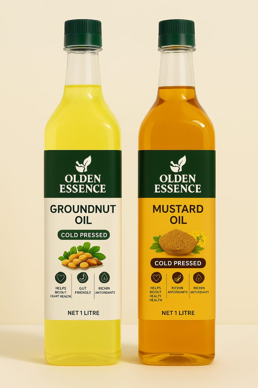 Oldenessence Cold Pressed Groundnut Oil & Yellow Mustard Oil