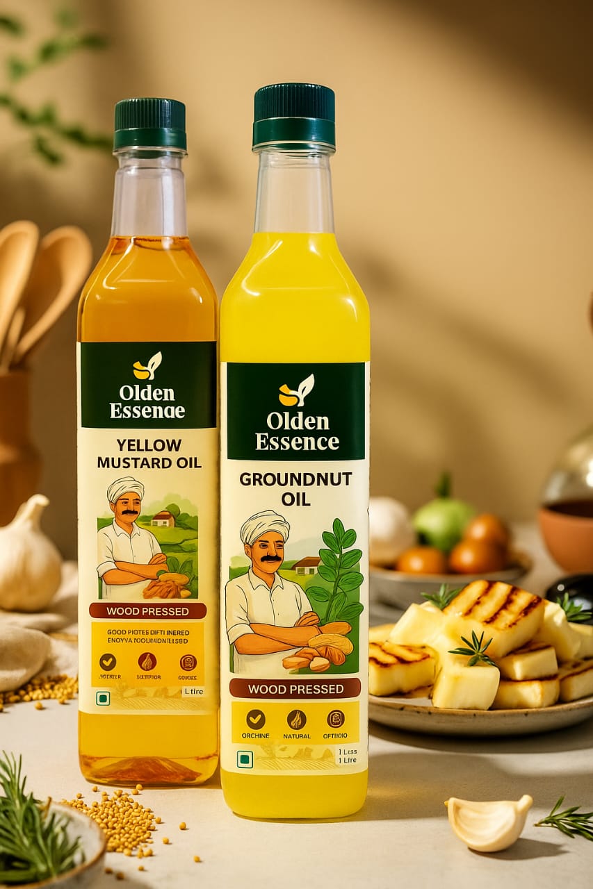 Oldenessence Wood Pressed Groundnut Oil & Yellow Mustard Oil